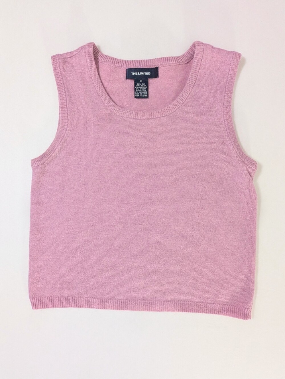 The Limited Pink Angora and Silk Blend knit Tank Top